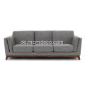 Ceni Volcanic Grey Fabric Sofa mit hölzernen Füßen